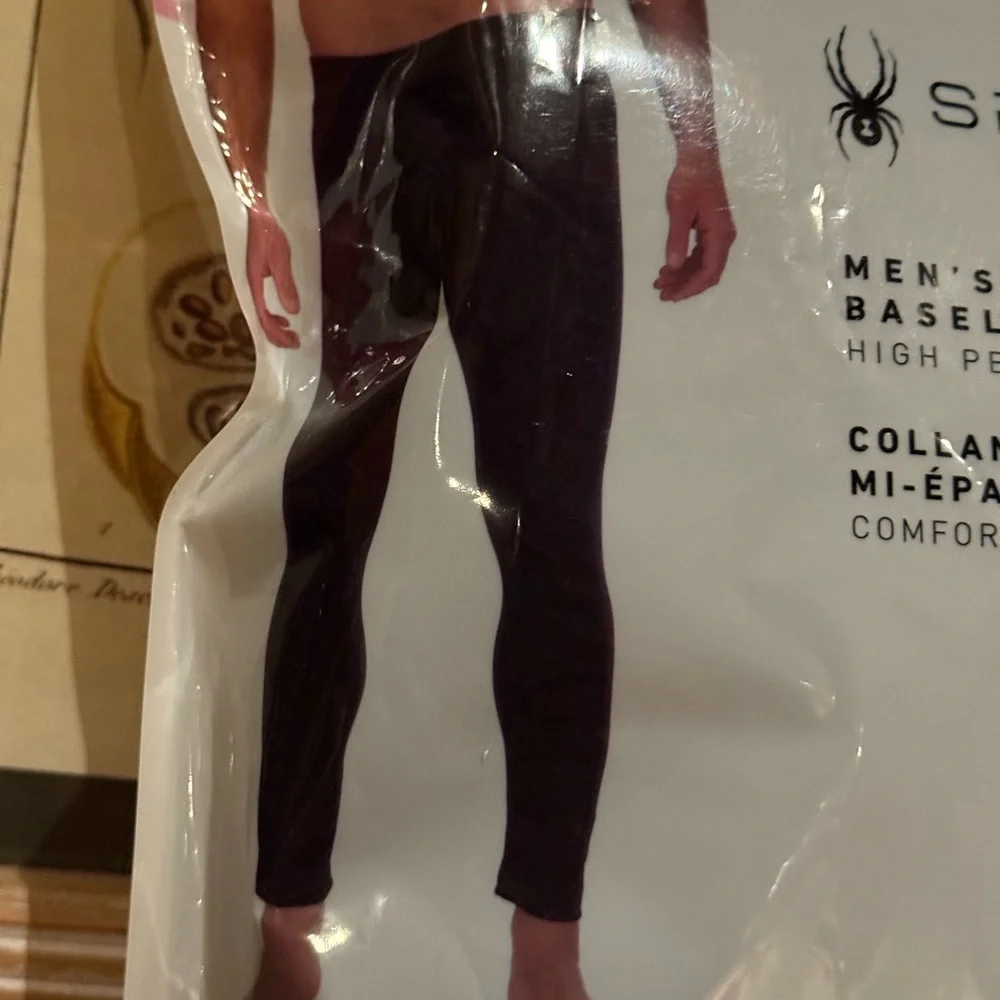 SPYDER men’s Black MIDWEIGHT BASE LAYER PANT